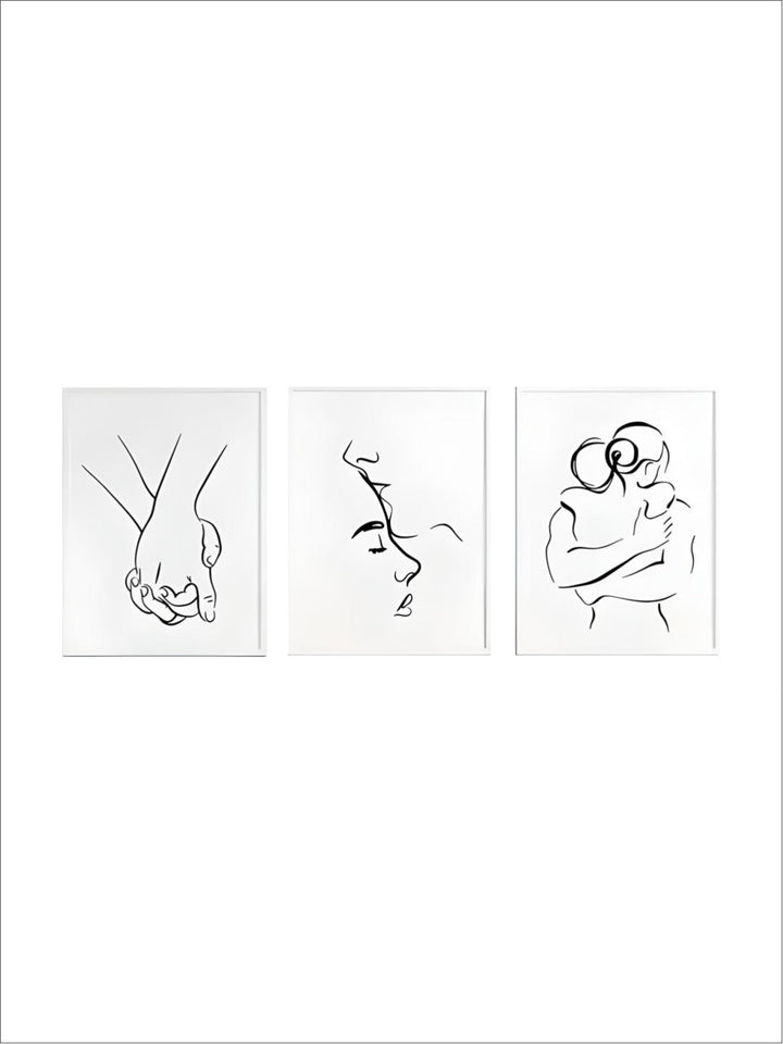 Romantic Lovers Minimalist Figure Art Line Art Wall Art Fine Art Canvas Prints Pictures For Bedroom Living Room Home Office Decor