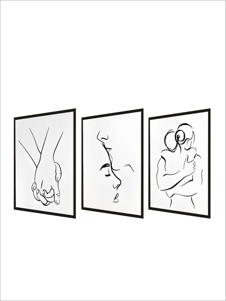 Romantic Lovers Minimalist Figure Art Line Art Wall Art Fine Art Canvas Prints Pictures For Bedroom Living Room Home Office Decor
