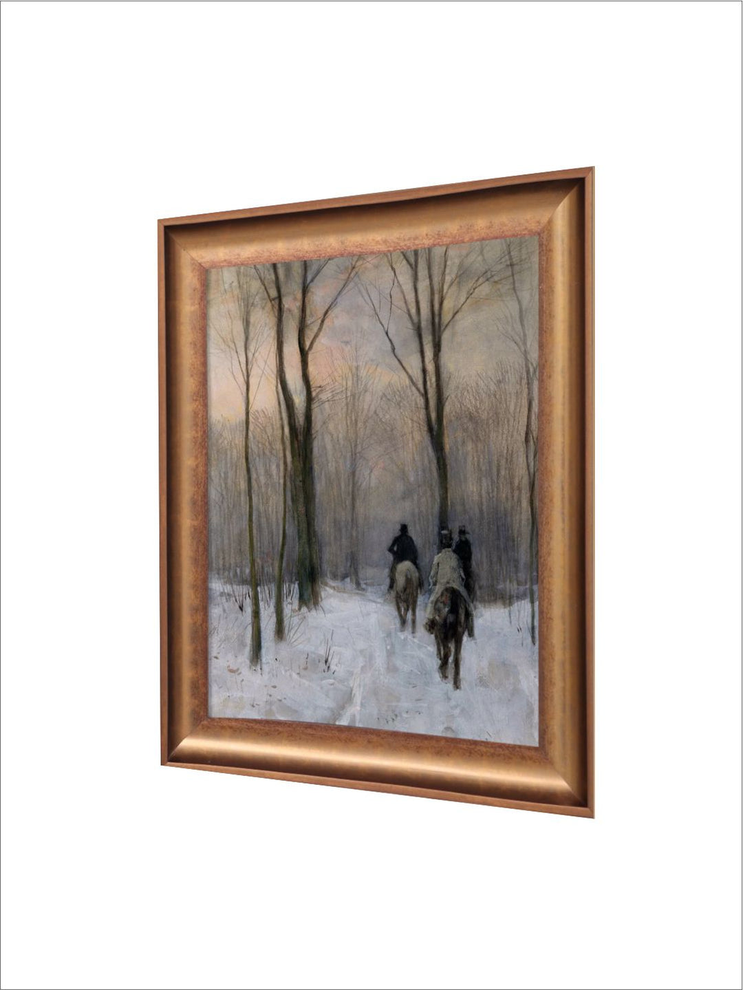 The Vintage Artistry Black & Browneuropean Winter Printed Framed Wall Painting