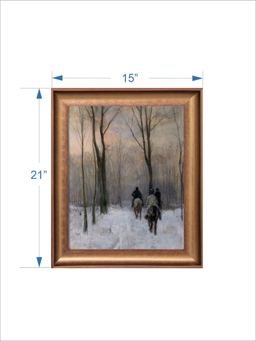 The Vintage Artistry Black & Browneuropean Winter Printed Framed Wall Painting