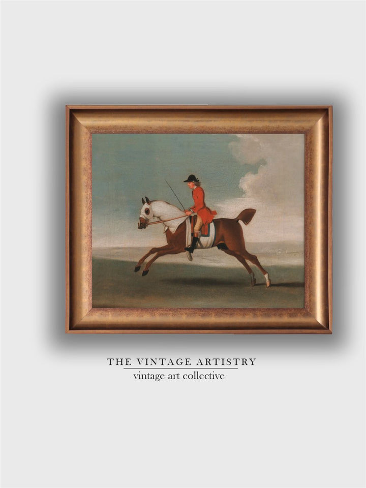 The Vintage Artistry Green & Brownrace Horse Printed Painting Wall Art