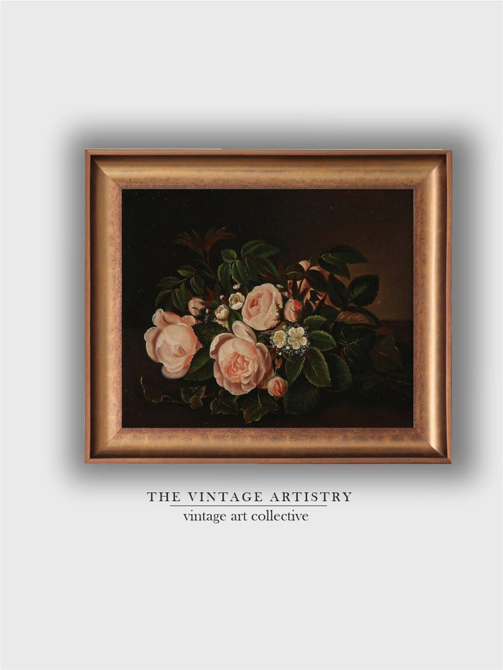 The Vintage Artistry Blackfloral Painting Wall Art