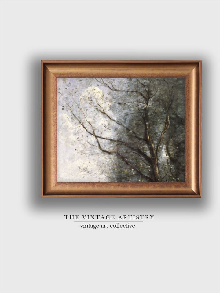 The Vintage Artistry Brown & Off White Trademark Fine Art Tree In Winter Painting Wall Art