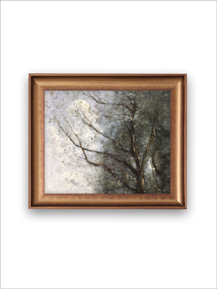 The Vintage Artistry Brown & Off White Trademark Fine Art Tree In Winter Painting Wall Art