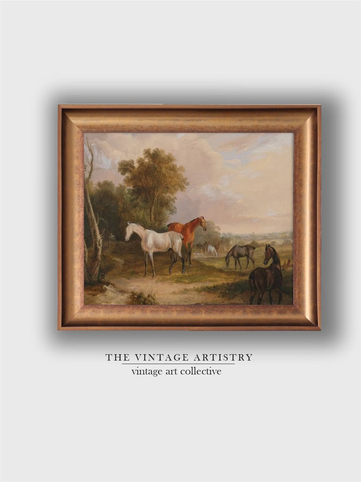 The Vintage Artistry Brown & Greenhorse Painting Wall Art