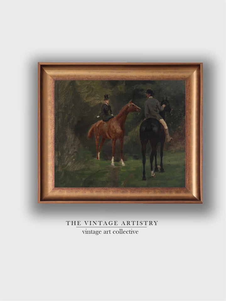 The Vintage Artistry Brown & Greenhorse Painting Wall Art