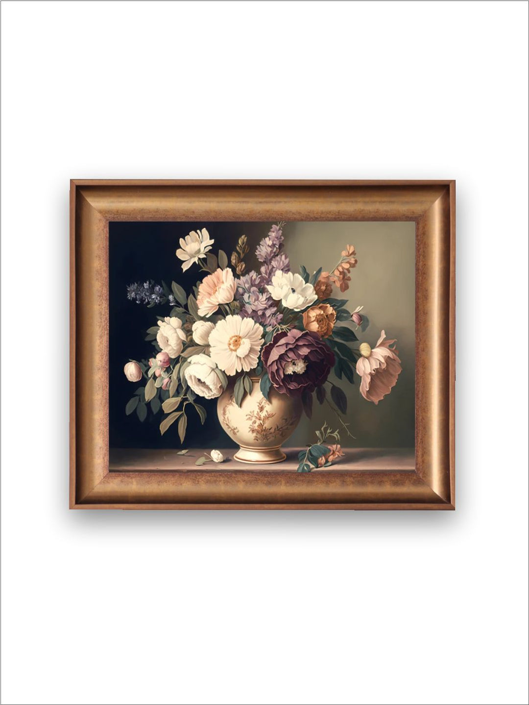 The Vintage Artistry Brown & Beige Flower Painting Wall Art
