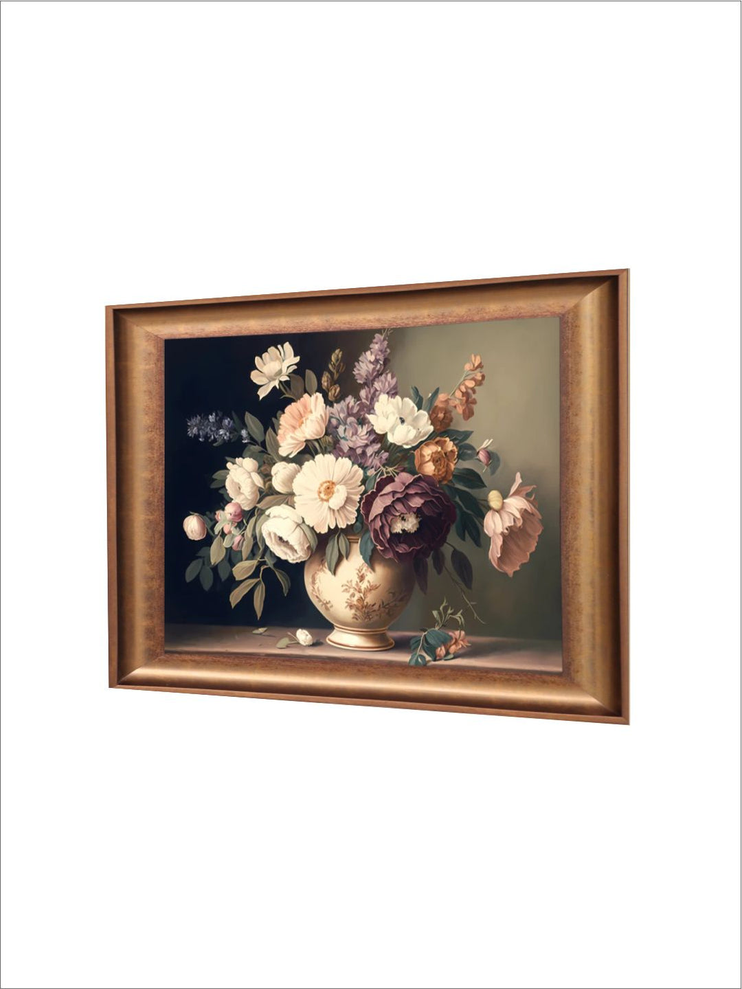 The Vintage Artistry Brown & Beige Flower Painting Wall Art