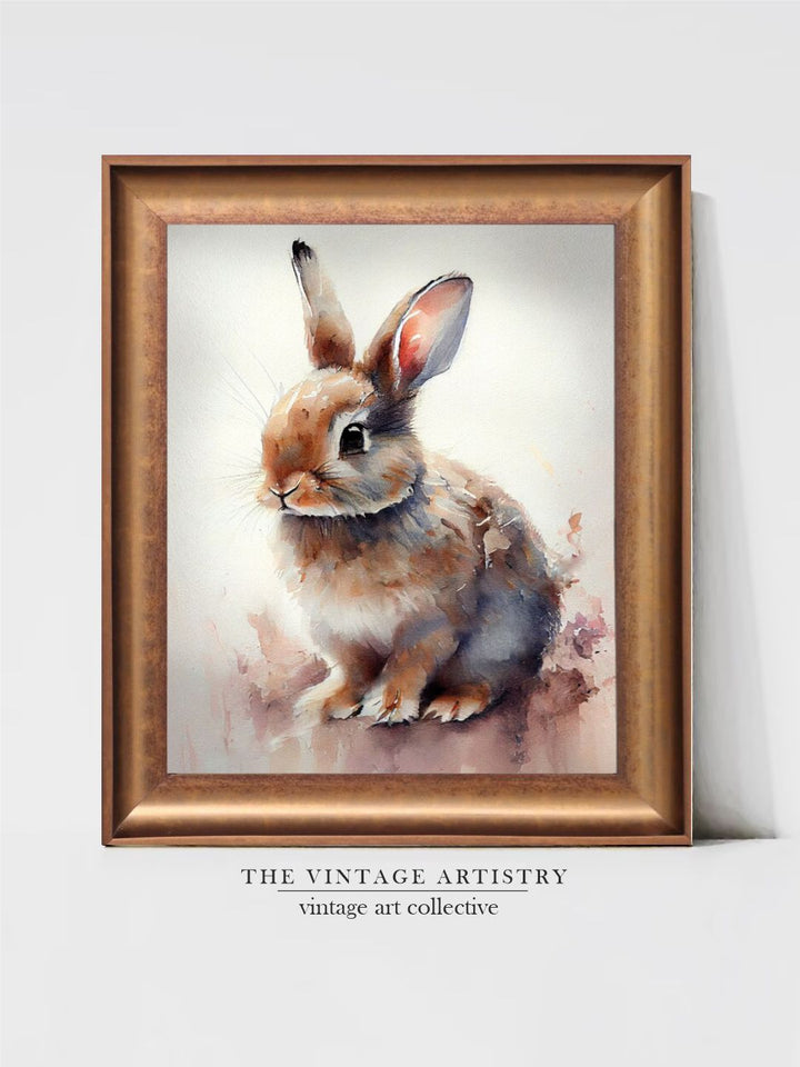 The Vintage Artistry Brown & White Rabbit Painting Wall Art