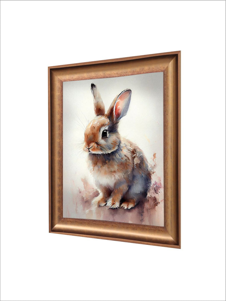 The Vintage Artistry Brown & White Rabbit Painting Wall Art