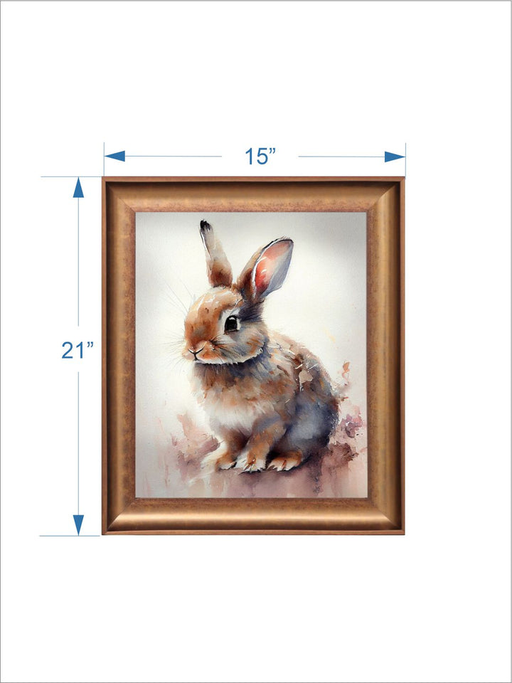 The Vintage Artistry Brown & White Rabbit Painting Wall Art
