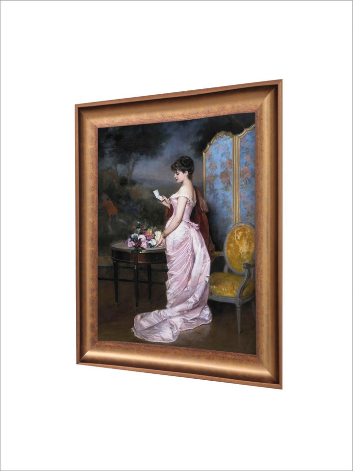 The Vintage Artistry Pink Victorian Woman Printed Painting Wall Art