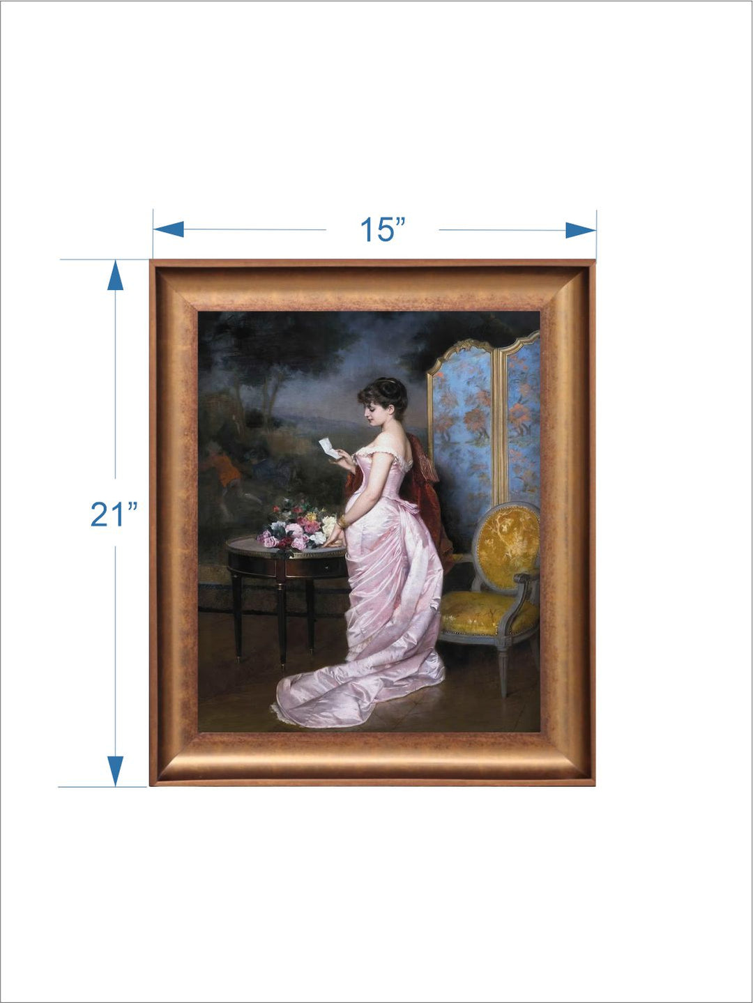 The Vintage Artistry Pink Victorian Woman Printed Painting Wall Art