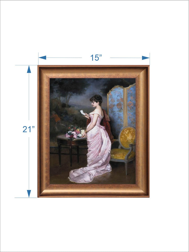 The Vintage Artistry Pink Victorian Woman Printed Painting Wall Art