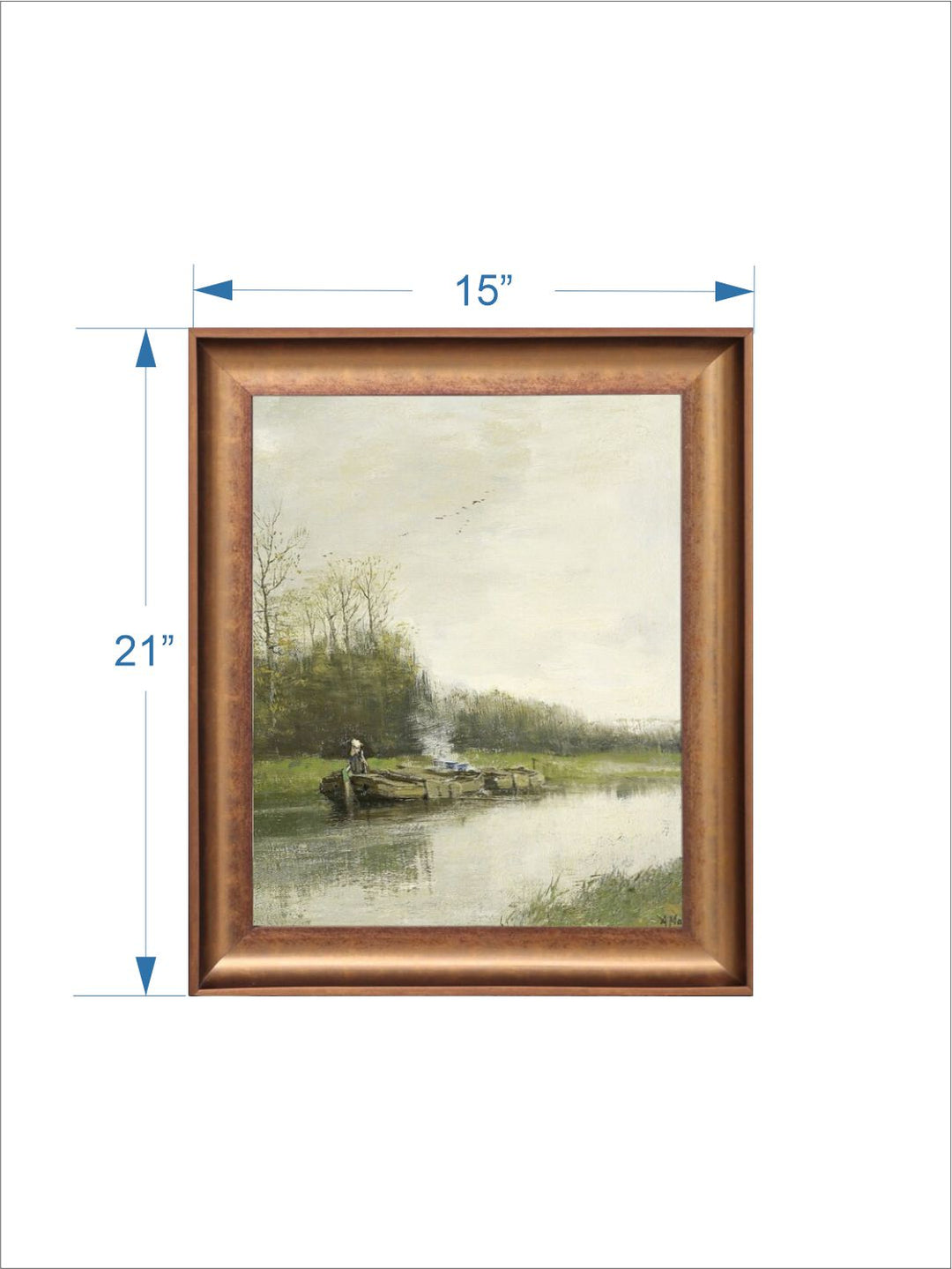 The Vintage Artistry Green Misty Lake Painting Wall Art