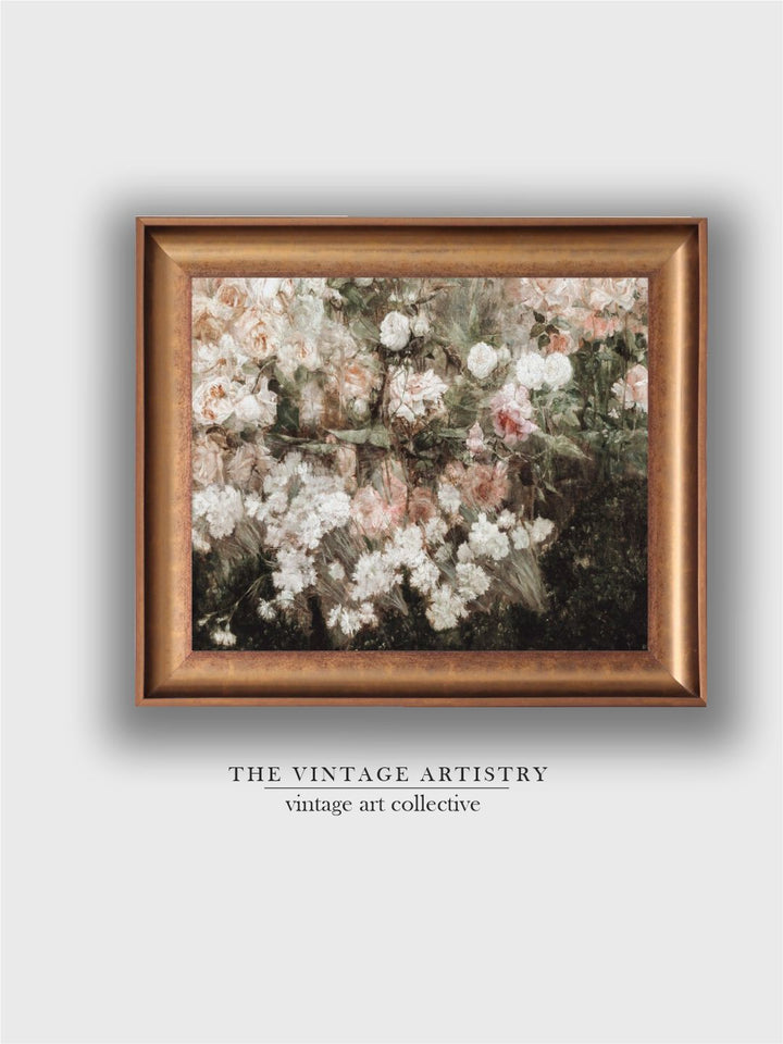 The Vintage Artistry White Flowers Painting Wall Art