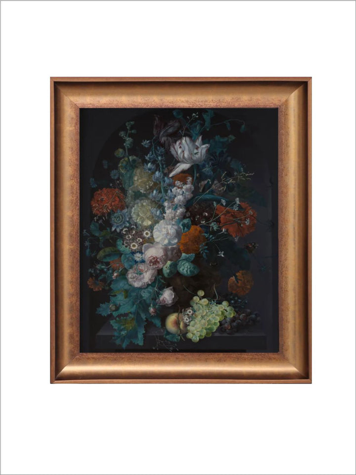 The Vintage Artistry Teal Green A Vase Of Flowers Painting Wall Art