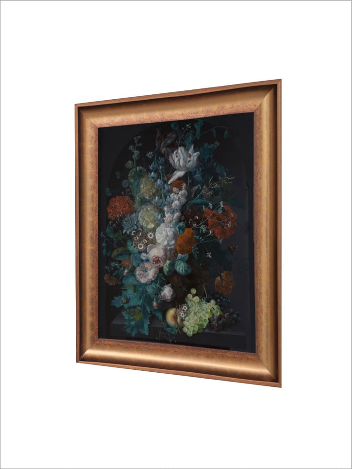 The Vintage Artistry Teal Green A Vase Of Flowers Painting Wall Art