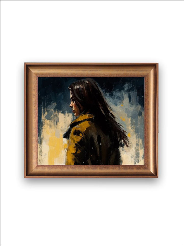 The Vintage Artistry Brown & Bluewoman Painting Wall Art