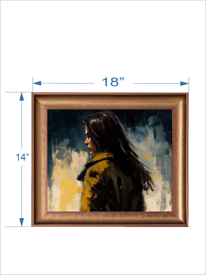 The Vintage Artistry Brown & Bluewoman Painting Wall Art
