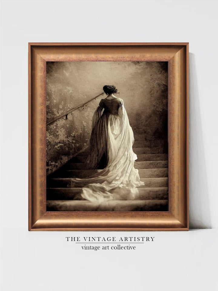The Vintage Artistry Beige & Off White Pre-Raphaelite Painting Wall Art