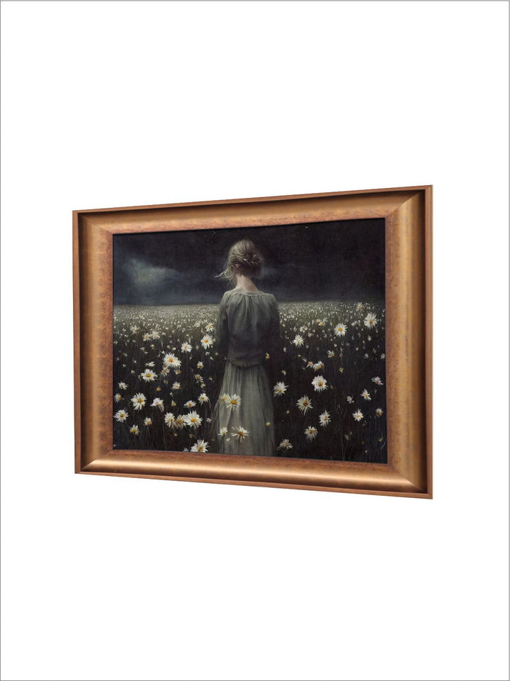 The Vintage Artistry Green & White Wild Flower Field Painting Wall Art