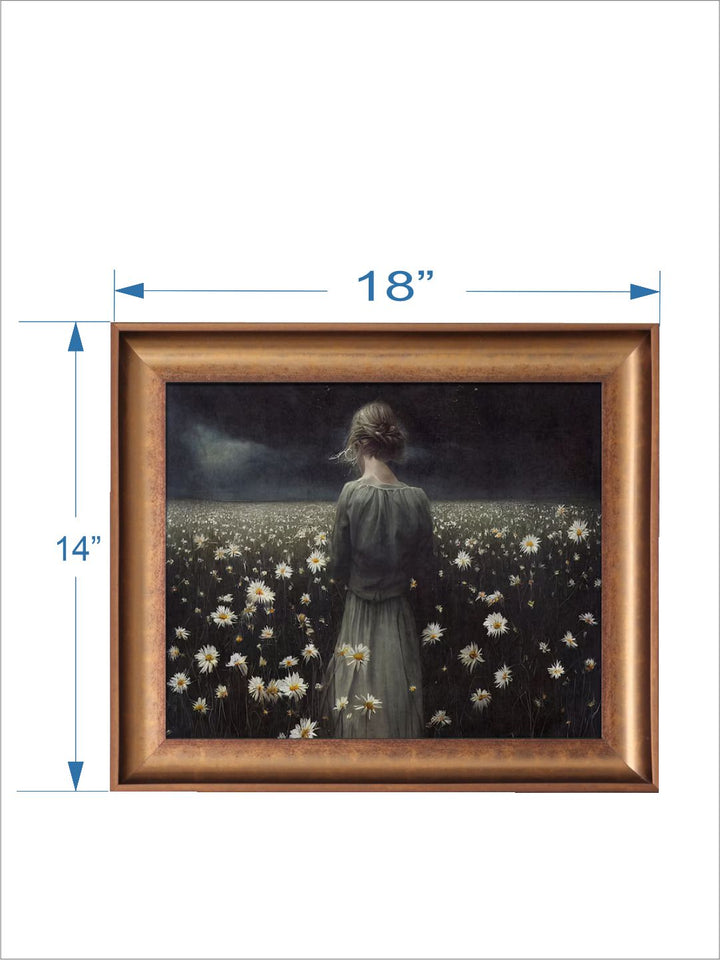 The Vintage Artistry Green & White Wild Flower Field Painting Wall Art