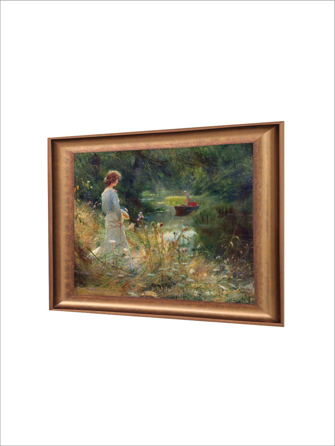 The Vintage Artistry Greenfrench Country Cottage Garden Meadow Painting Wall Art