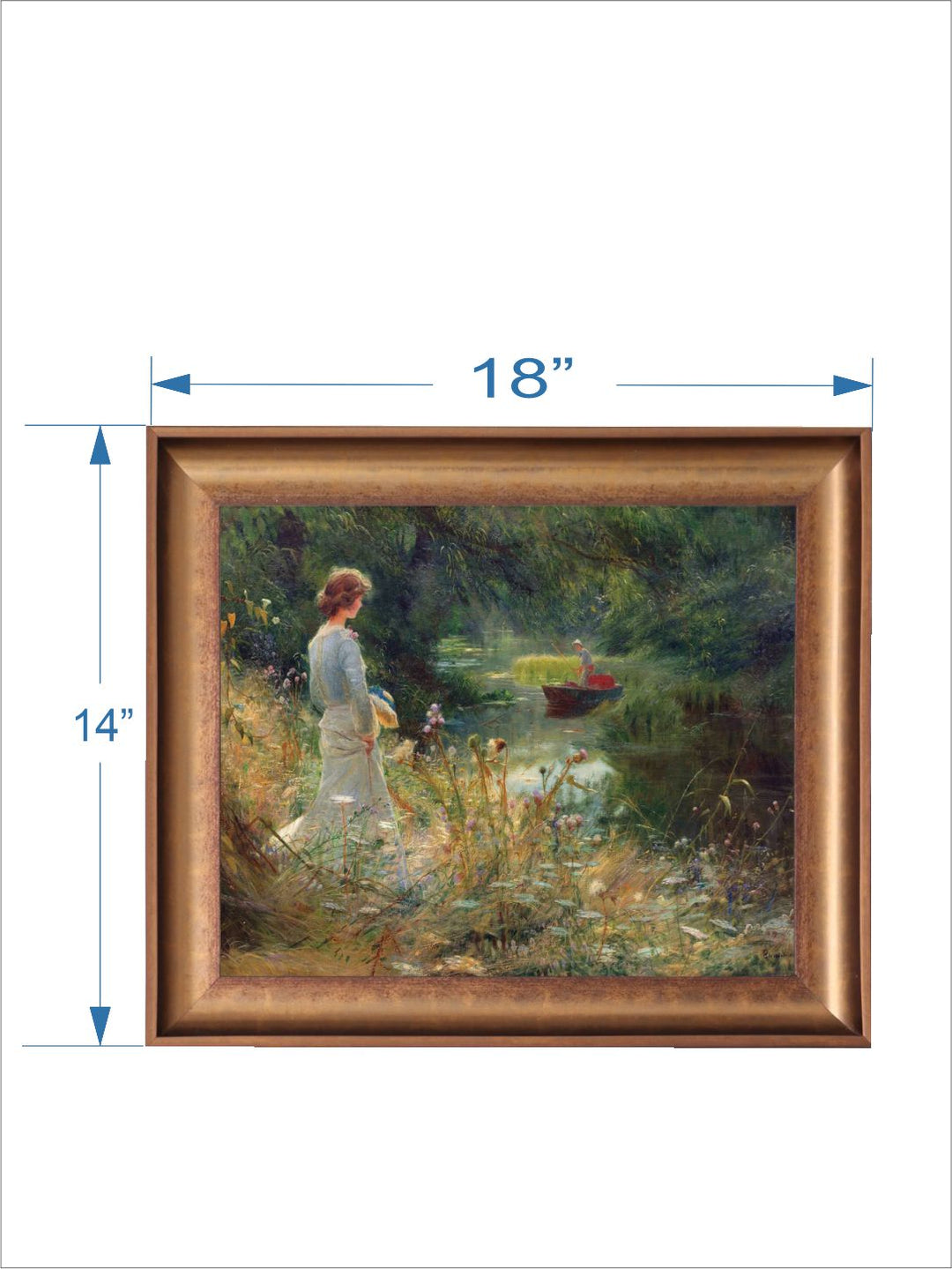 The Vintage Artistry Greenfrench Country Cottage Garden Meadow Painting Wall Art