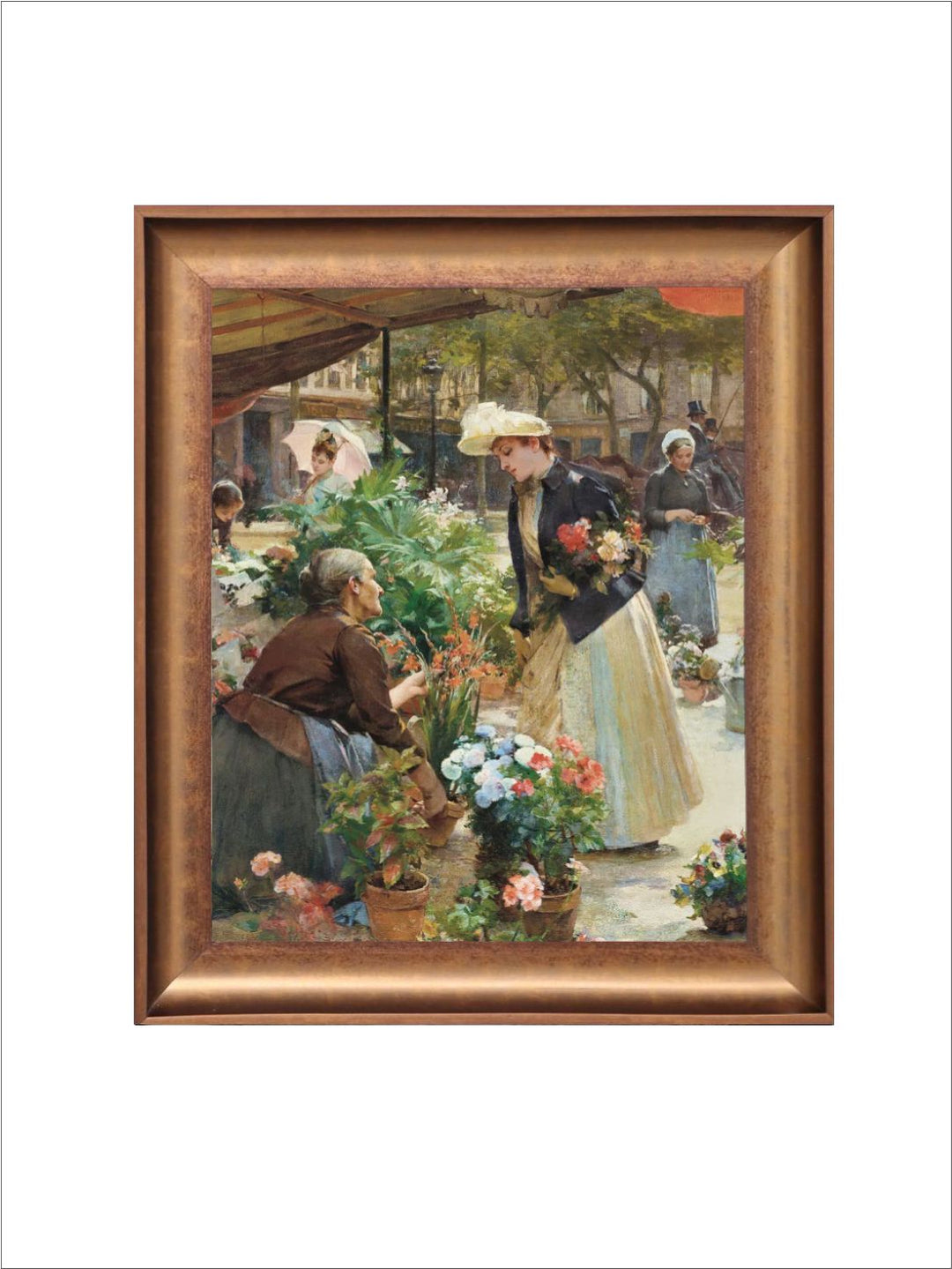 The Vintage Artistry Brown Louis Gabriel Flower Market Painting Wall Art