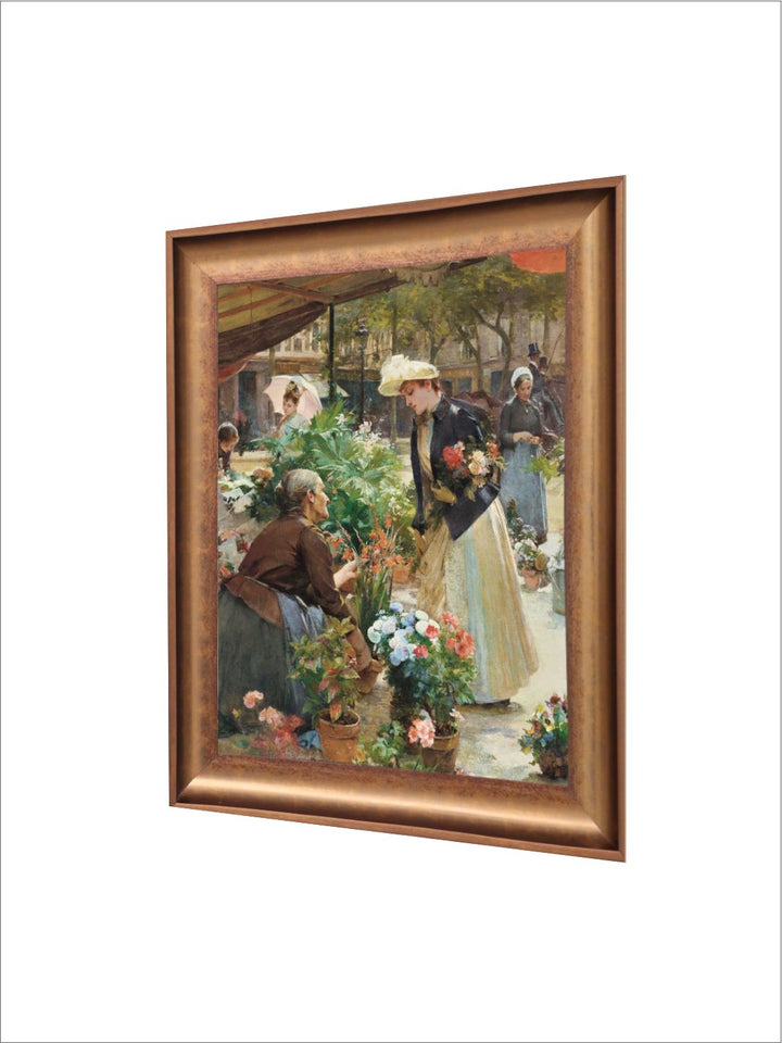 The Vintage Artistry Brown Louis Gabriel Flower Market Painting Wall Art