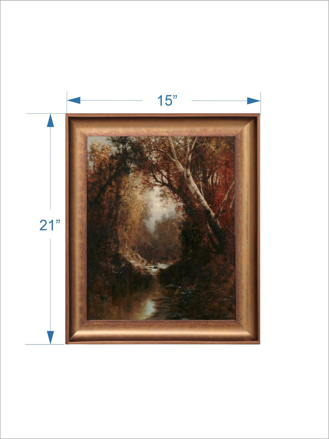 The Vintage Artistry Beige & Red Autumn Forest Landscape Painting Wall Art