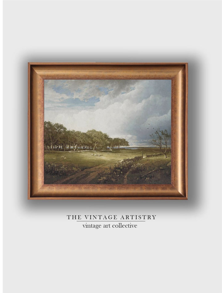 The Vintage Artistry Green & Off White Spring Meadow Painting Wall Art