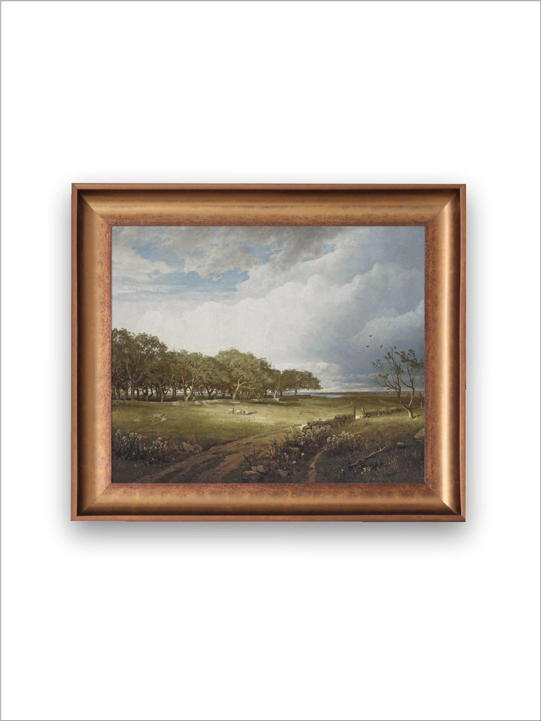 The Vintage Artistry Green & Off White Spring Meadow Painting Wall Art