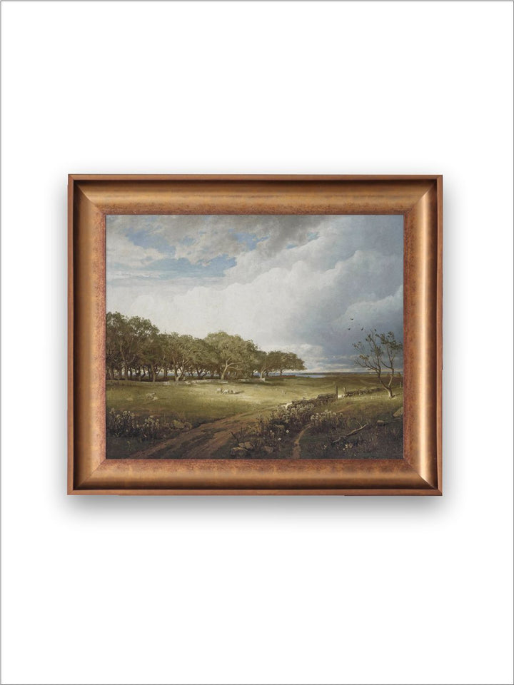 The Vintage Artistry Green & Off White Spring Meadow Painting Wall Art
