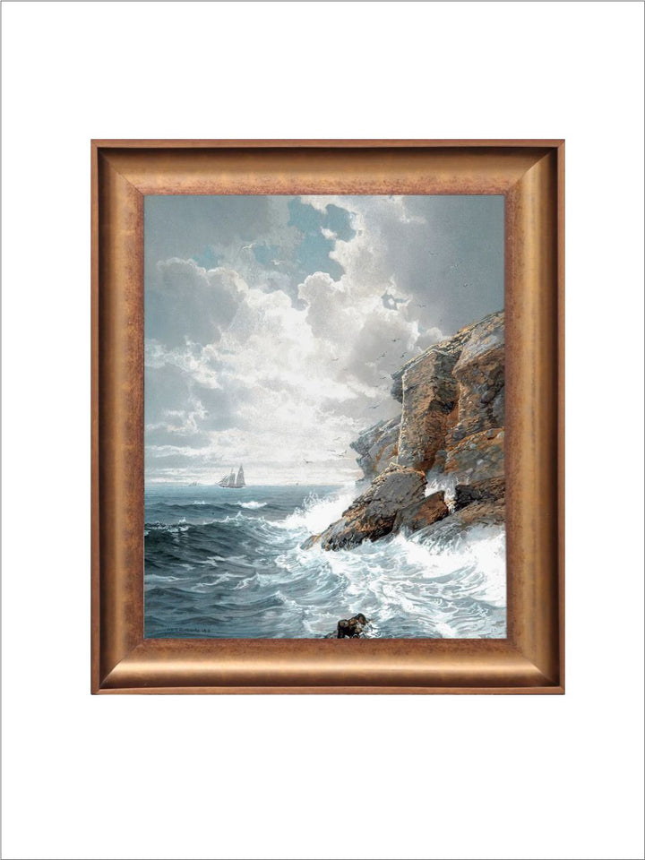 The Vintage Artistry Ocean Shore Waves Painted Wall Art
