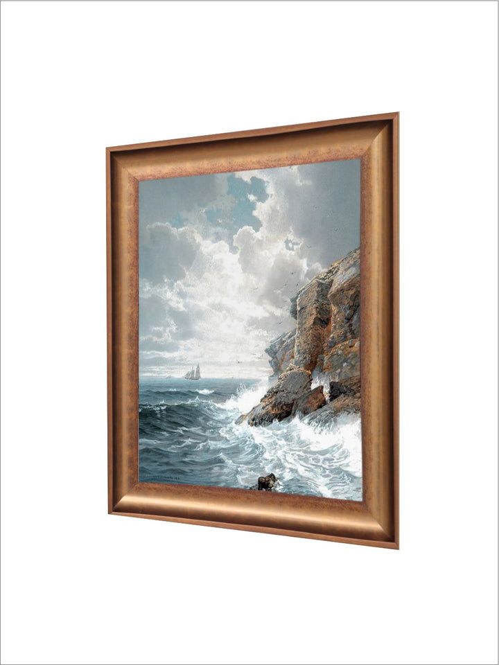 The Vintage Artistry Ocean Shore Waves Painted Wall Art