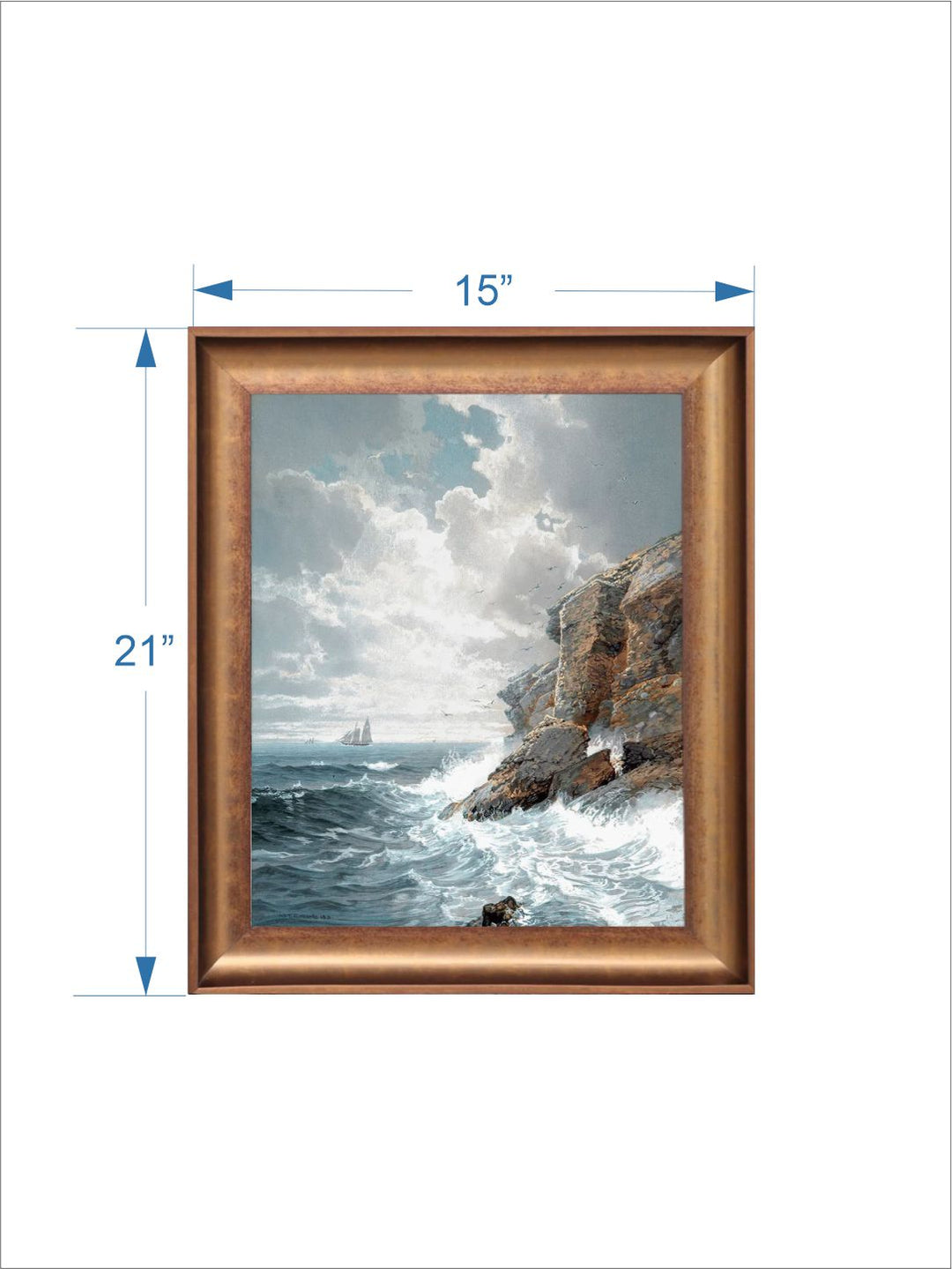The Vintage Artistry Ocean Shore Waves Painted Wall Art