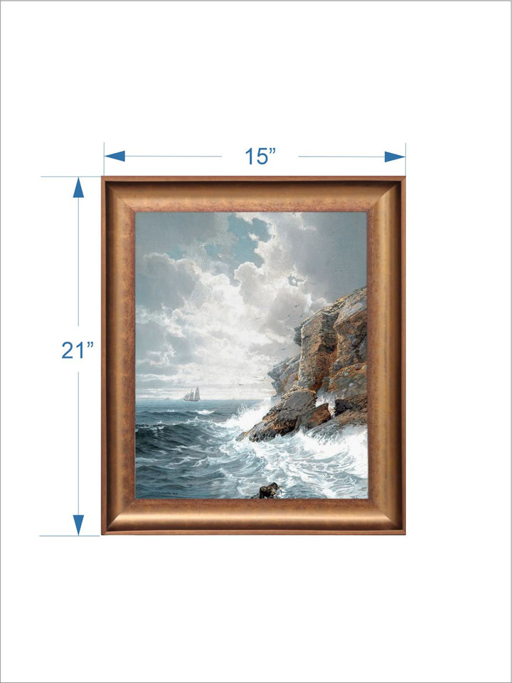 The Vintage Artistry Ocean Shore Waves Painted Wall Art