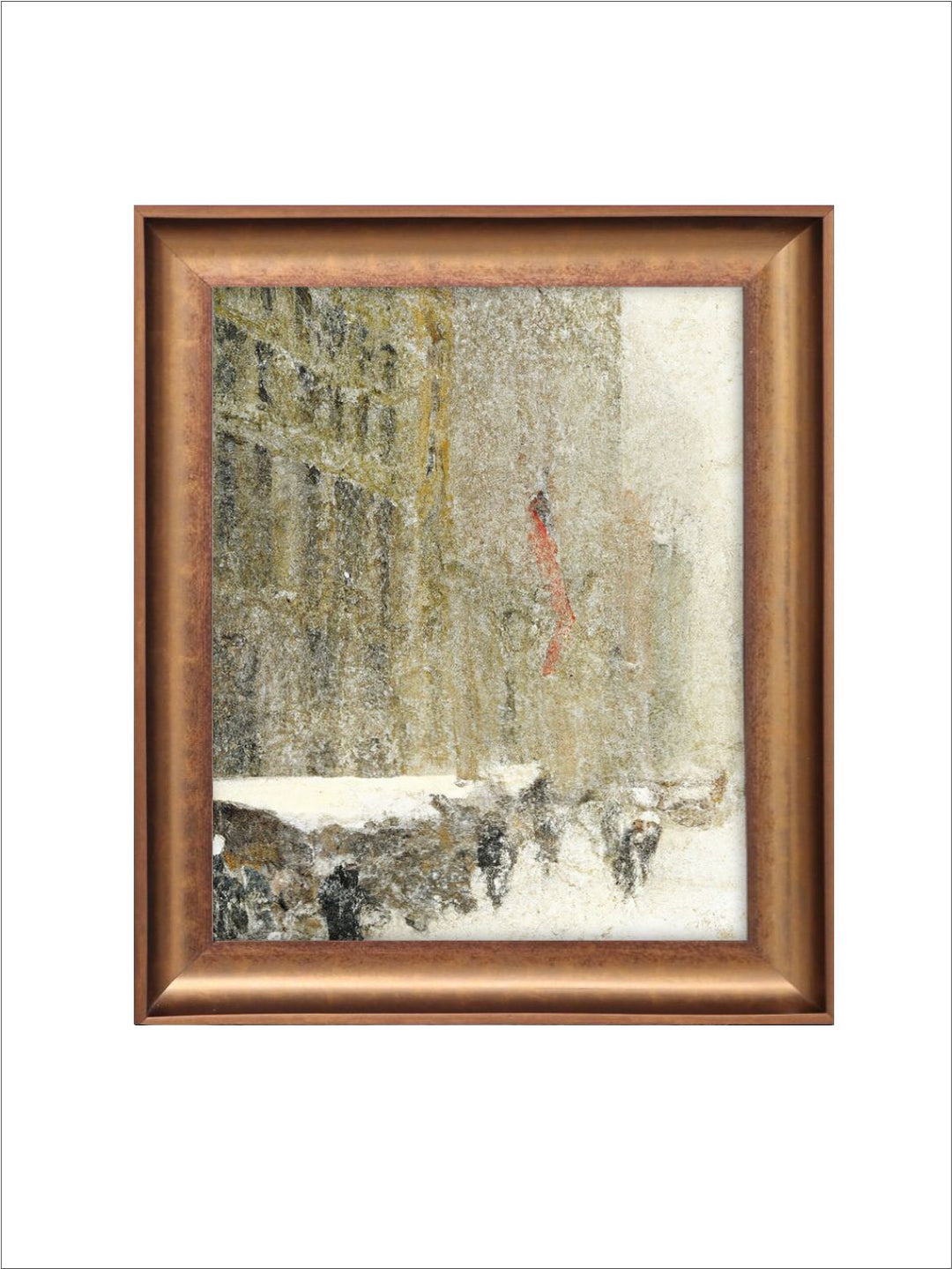 The Vintage Artistry Brown & Green Winter Cityscape Framed Wall Painting
