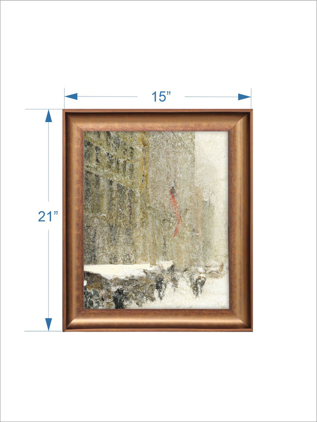 The Vintage Artistry Brown & Green Winter Cityscape Framed Wall Painting