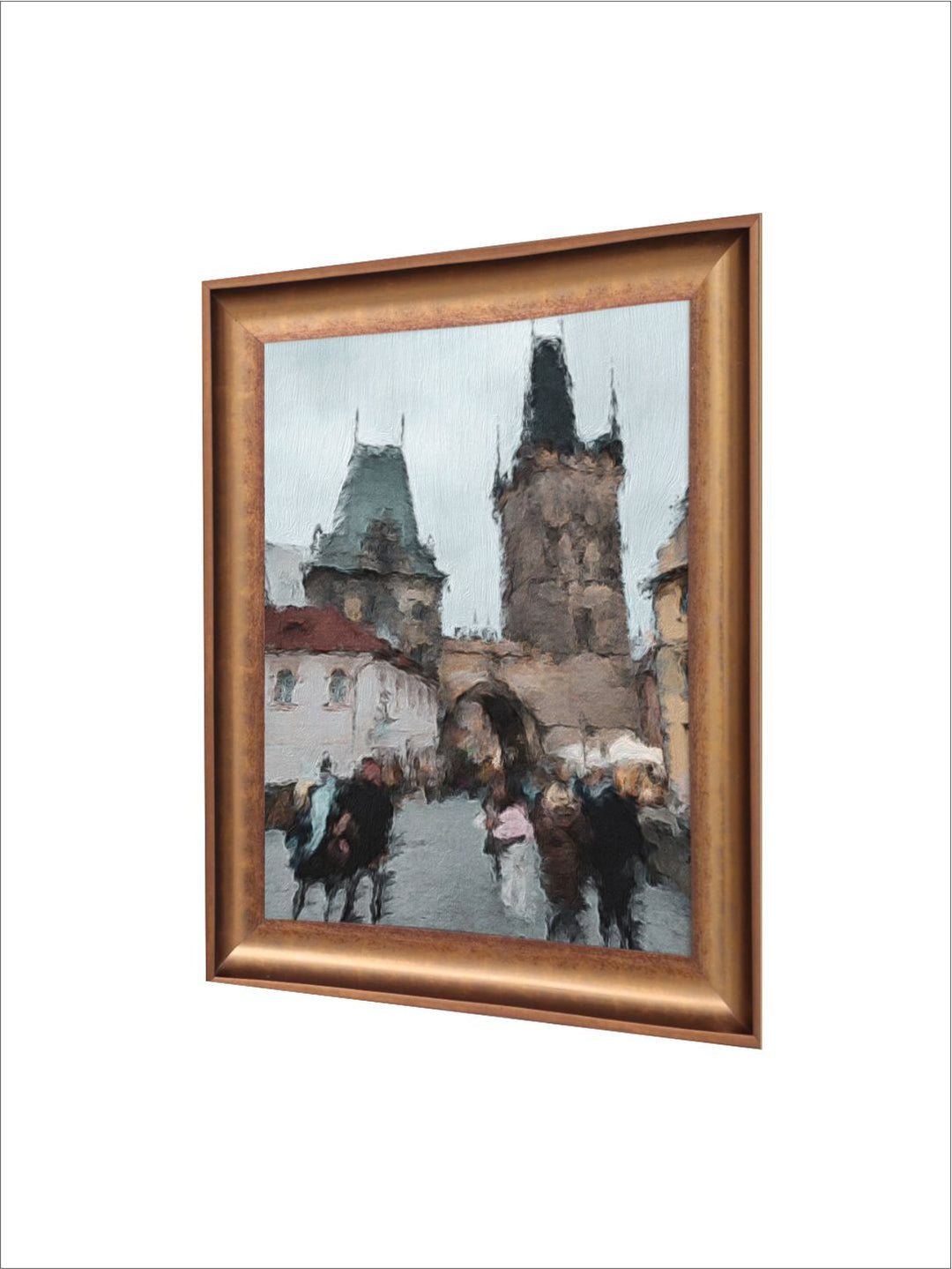 The Vintage Artistry Brown & Greyinspired Prague Oil Painting Wall Art