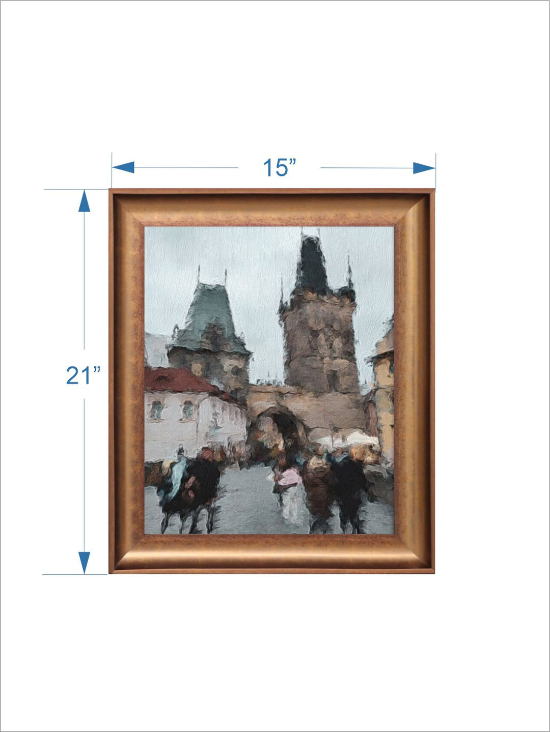 The Vintage Artistry Brown & Greyinspired Prague Oil Painting Wall Art