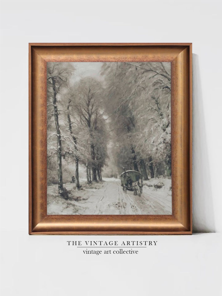 The Vintage Artistry Grey & Gold-Toned Moody Forest Painting Wall Art