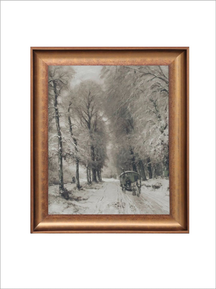 The Vintage Artistry Grey & Gold-Toned Moody Forest Painting Wall Art