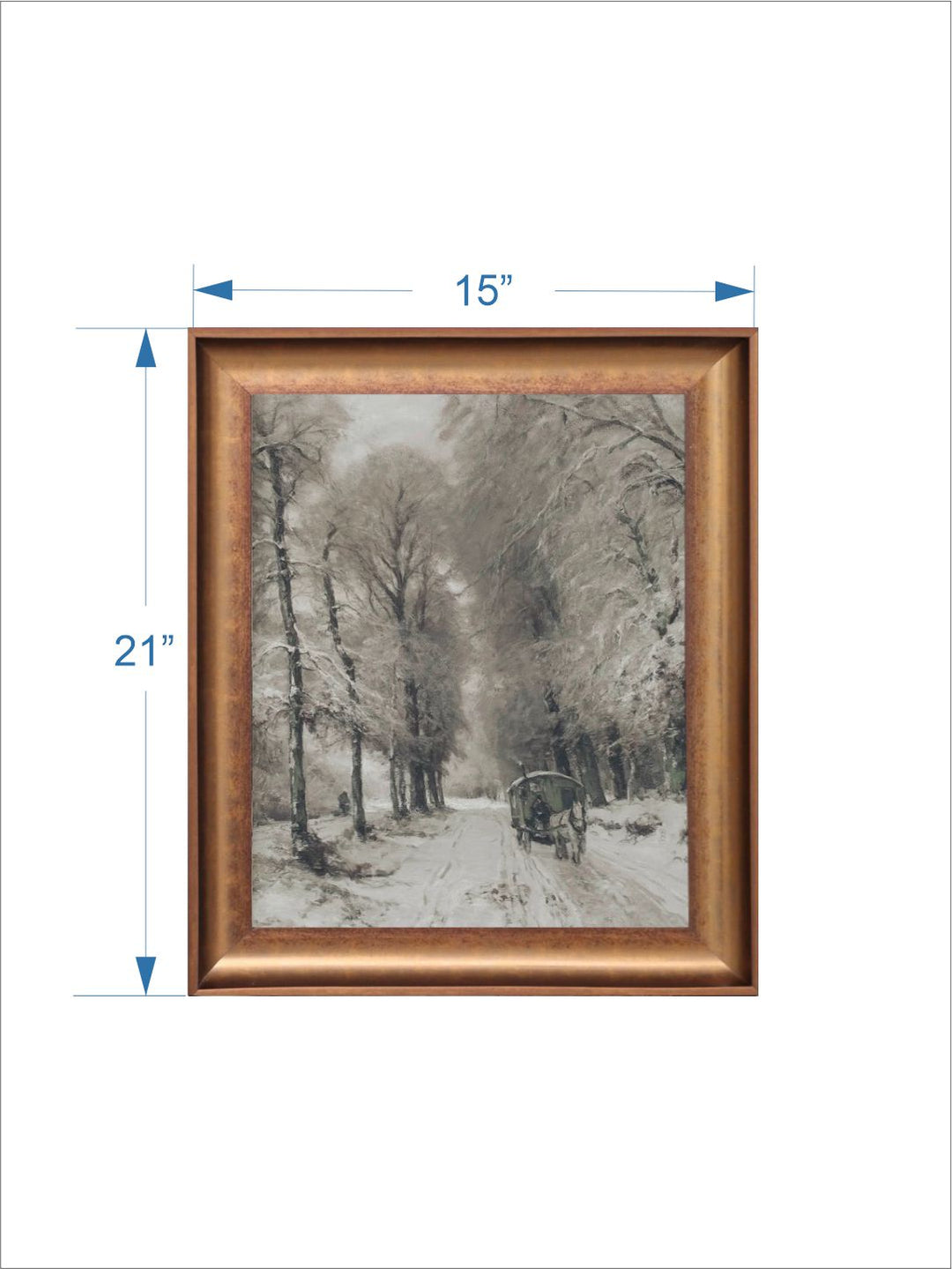 The Vintage Artistry Grey & Gold-Toned Moody Forest Painting Wall Art