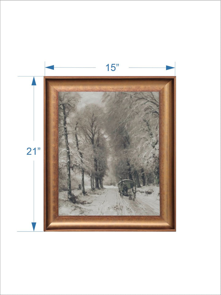 The Vintage Artistry Grey & Gold-Toned Moody Forest Painting Wall Art