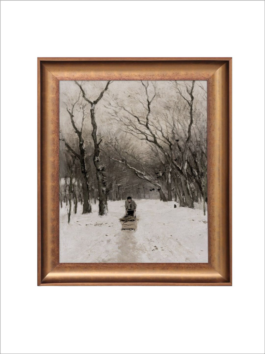 The Vintage Artistry Brown & Grey Printed Landscape Painting Wall Art
