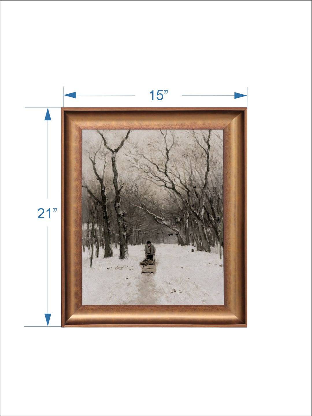 The Vintage Artistry Brown & Grey Printed Landscape Painting Wall Art