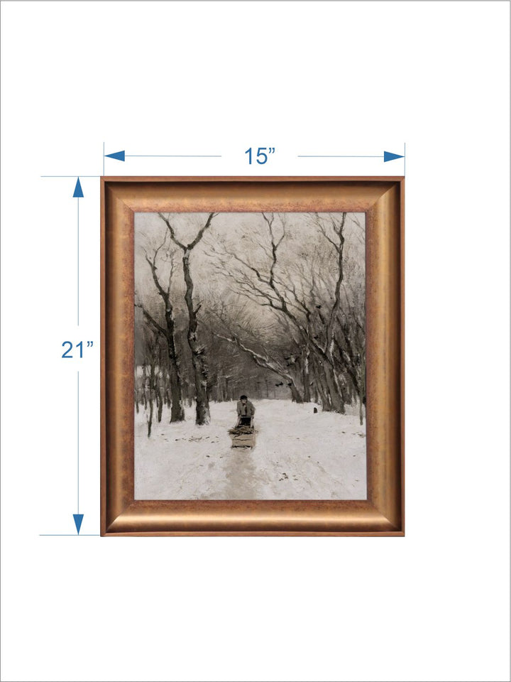 The Vintage Artistry Brown & Grey Printed Landscape Painting Wall Art
